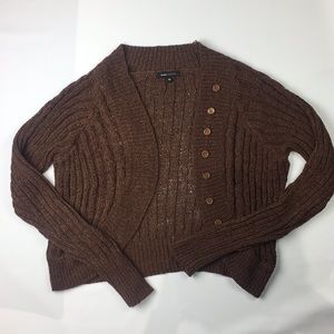 BCBG Max Azria Cropped Button Up Sweater